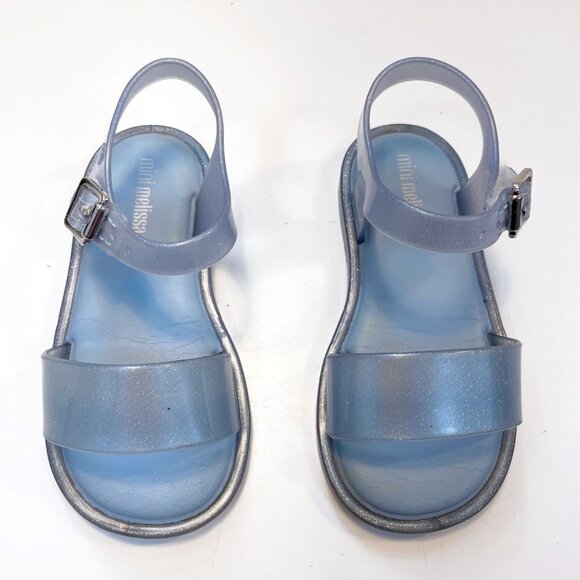 Mini Melissa Mar Sandal in Sparkly Silver, Size 8 - Picture 1 of 6